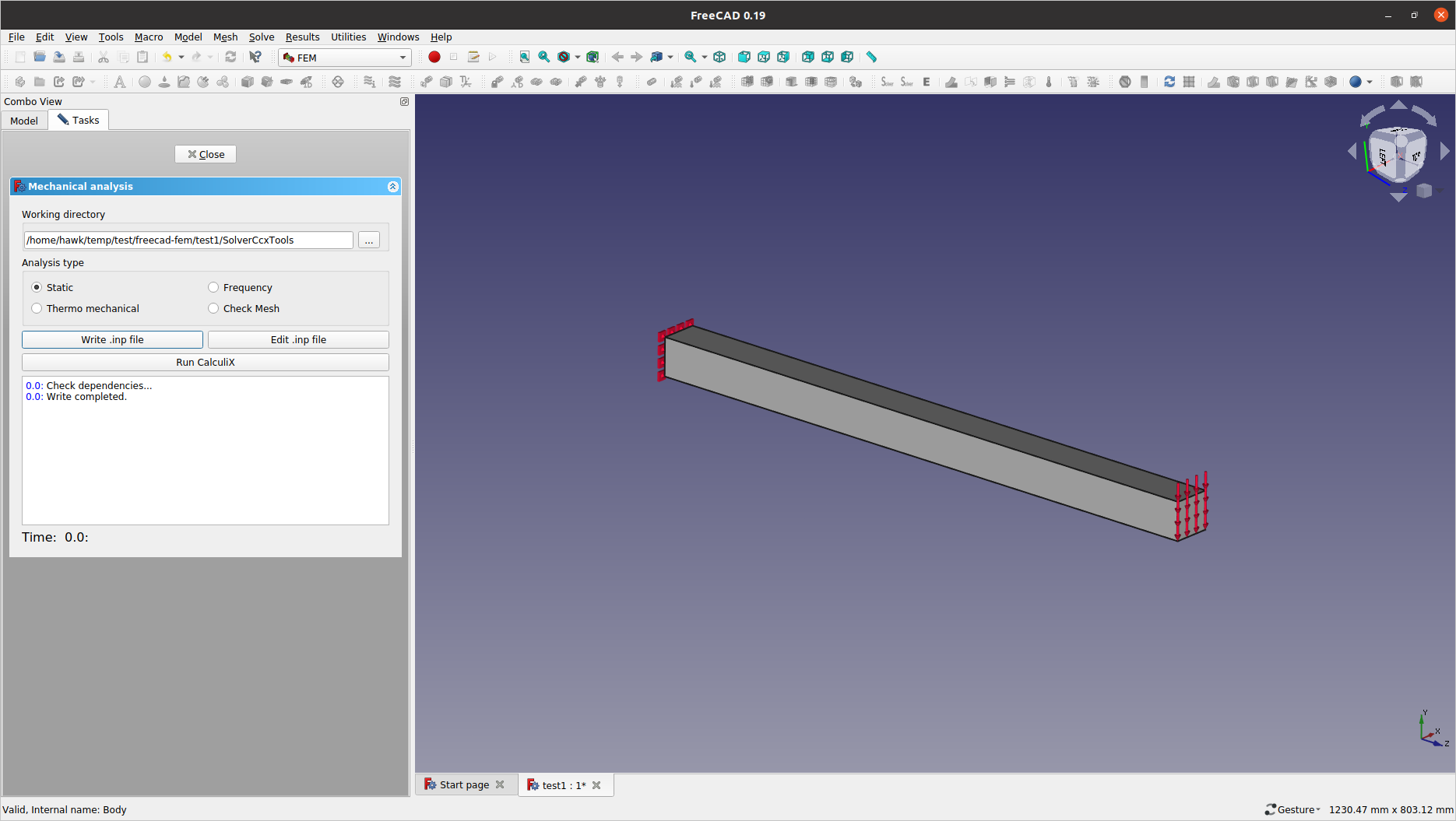 FreeCAD FEM Workbench With CalculiX 2 17